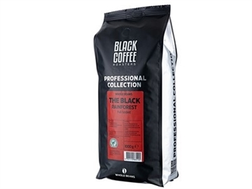 Kaffe Black Coffee hele bønner The black rainforest 1kg